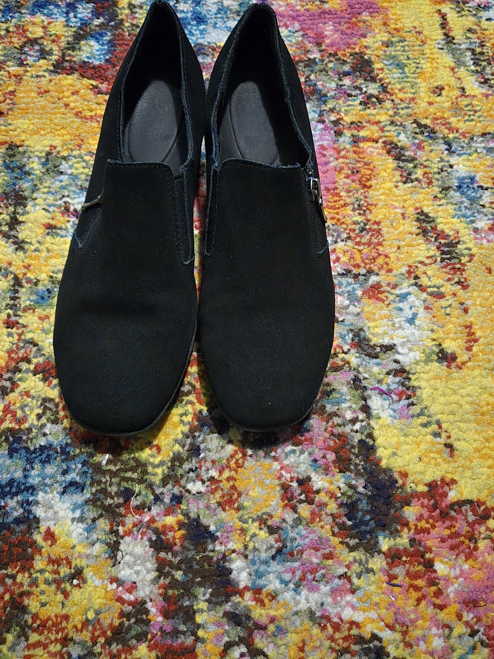 Women's Black Wedge Heel Slip-On Shoes - Unbranded